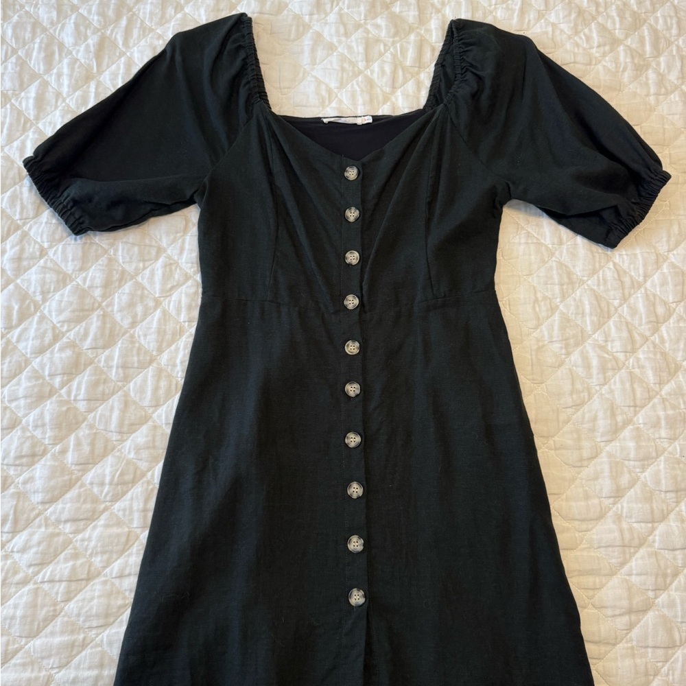 Elegant Black Button-Down Dress